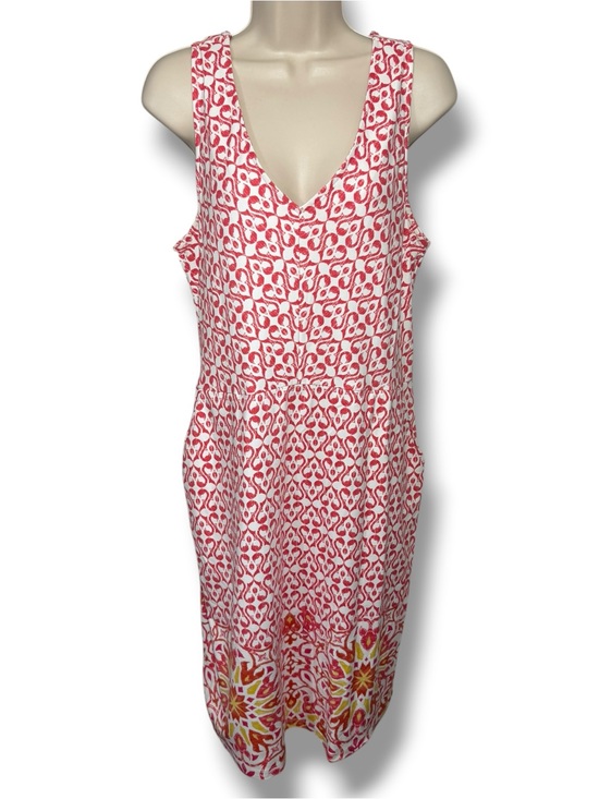 J. McLaughlin Dresses & Skirts - J. McLaughlin Women’s Sleeveless Printed V-Neck Dress Red White Size Large